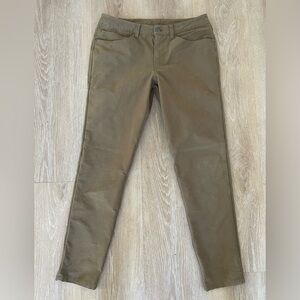 Lululemon ABC Slim Pants Mens 32 Olive Warpstreme Stretch 5 Pocket Casual